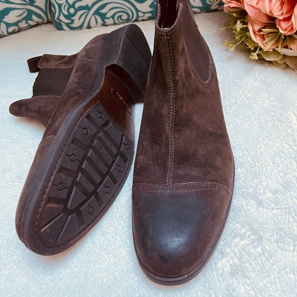 Clarks Dark Brown Suede Leather Ankle Boots,Size 9 main image 6